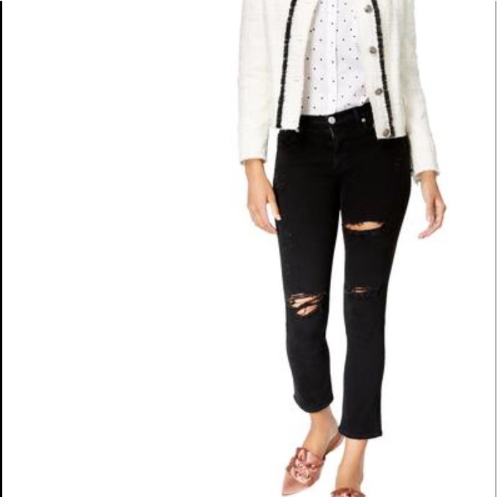 NWT HUDSON Zoeey High Rise Straight Ankle Jeans Black Stretch Denim $235 - Picture 4 of 10